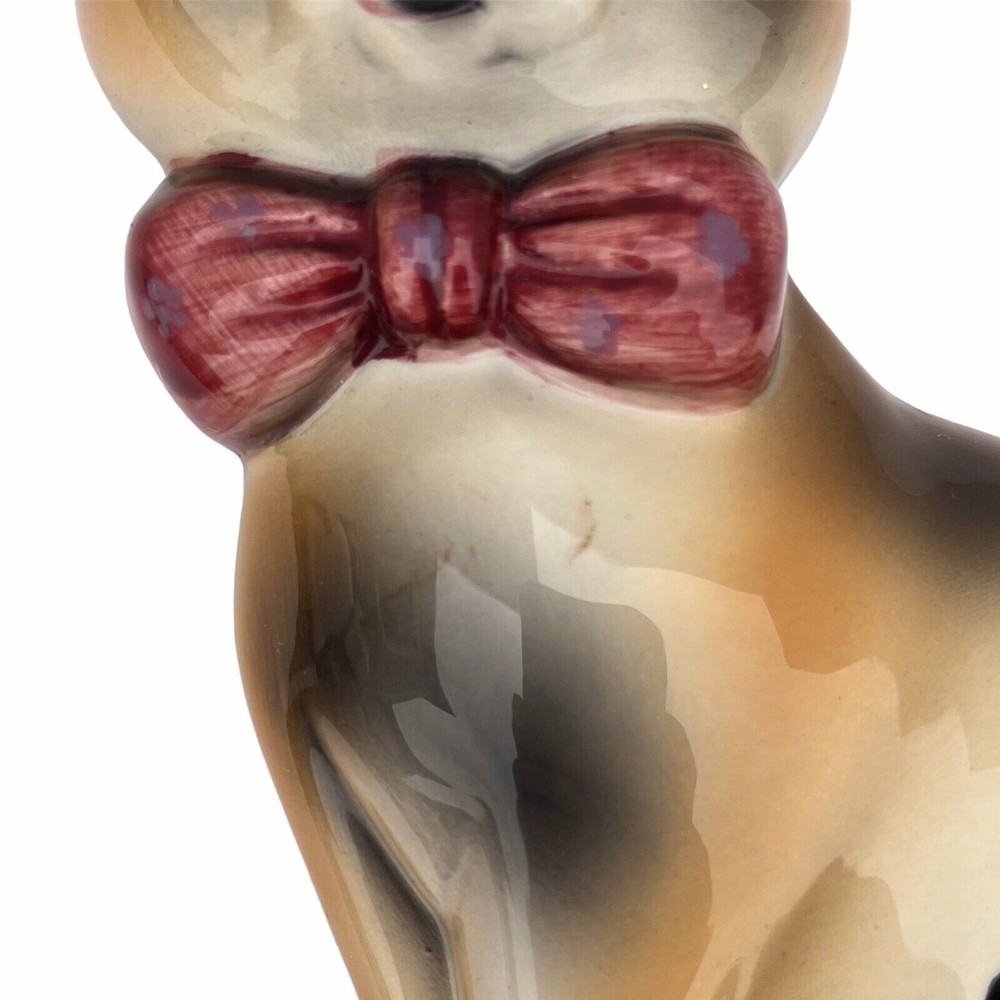 Vintage Porcelain Hanging Decoration Wall Decor  Cat with a‎ Bow - CUTE! - Picture 3 of 3